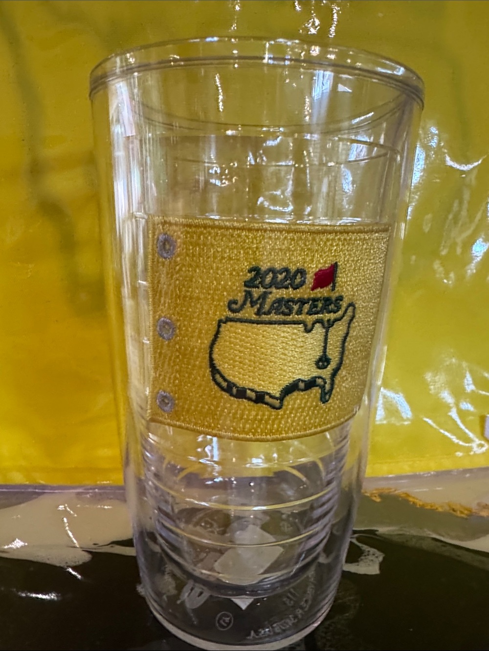 2020 Masters Yellow Patch Clear Tumbler NEW!